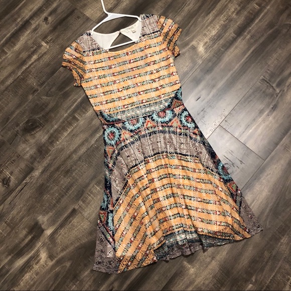 “Love Fire” Cap Sleeved A-line Woman’s Dress (XS) - Picture 3 of 11